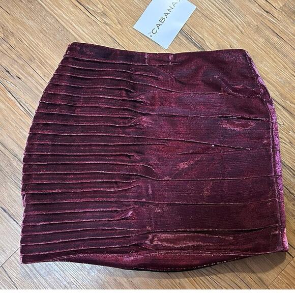 Nwt-Bond 73- ruched metallic mini skirt -small - Picture 1 of 5